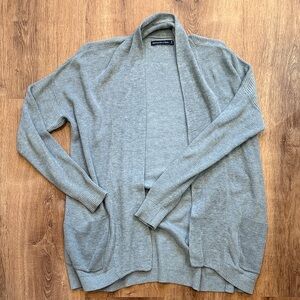 Abercrombie & Fitch Gray Open-Front Ribbed Cardigan